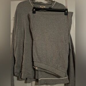 Madewell Gray Ribbed Knit Top (Like New)